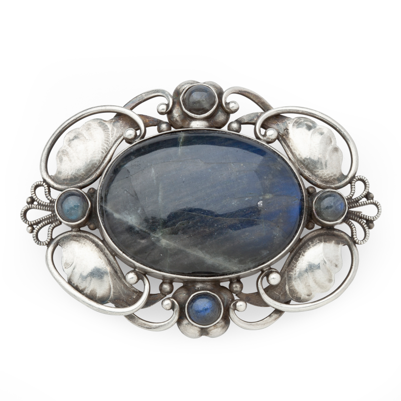 Georg Jensen Brooch No 171 with Labradorite Georg Jensen c 1945 1977