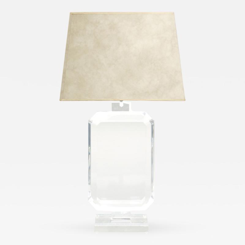 Les Prismatiques - Les Prismatiques Large Lucite Table Lamp 1970s