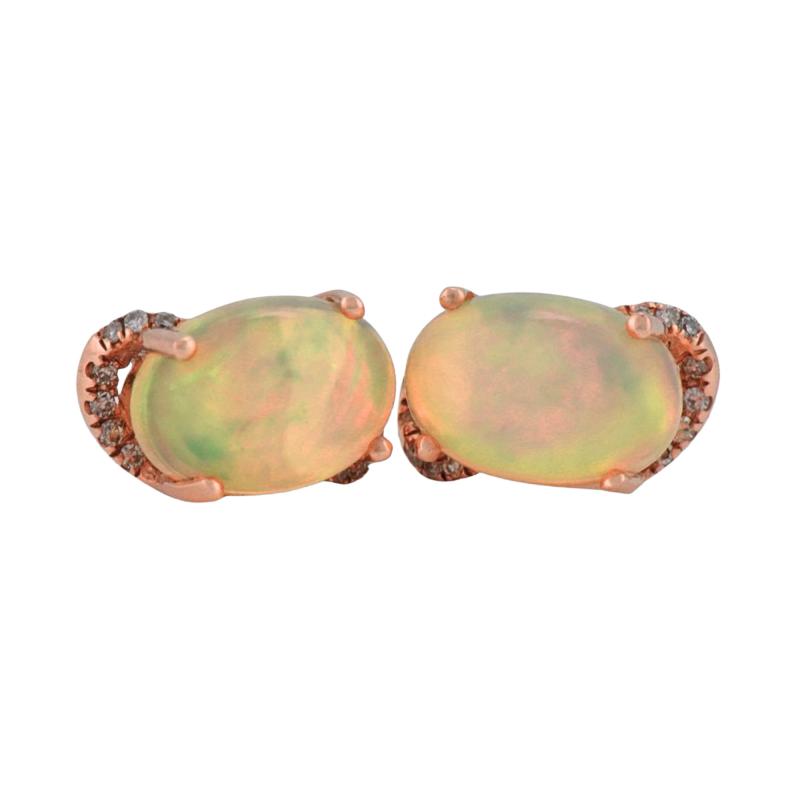 14K Rose Gold Ethiopian Opal Drop Earrings