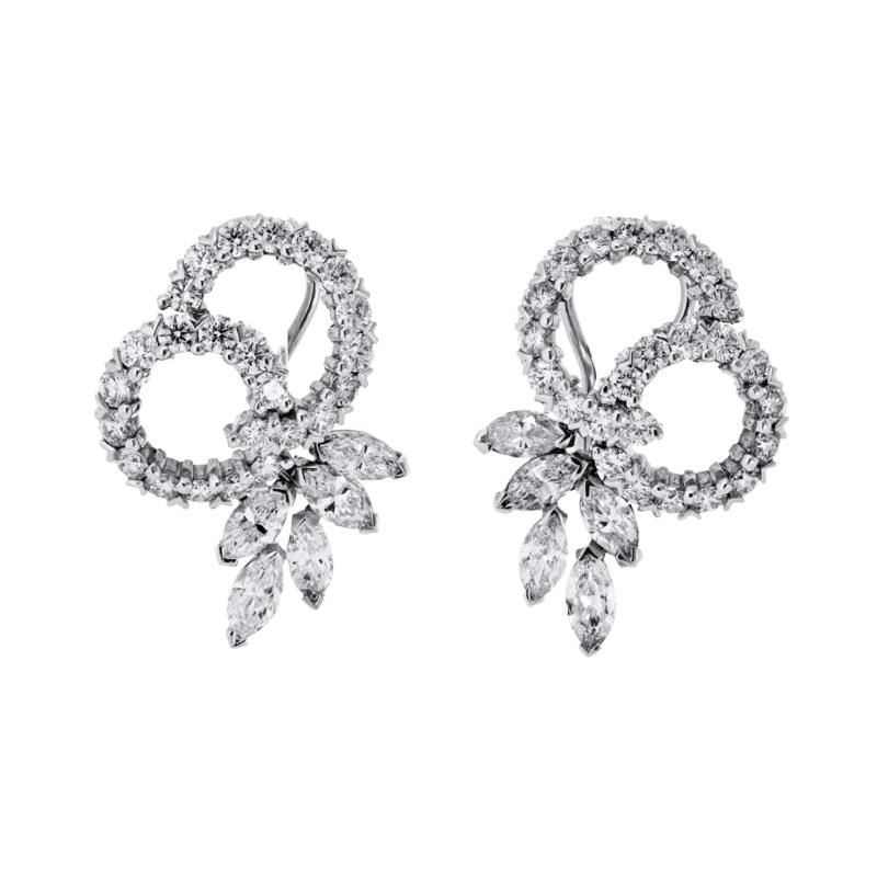 14K White Gold 4 50cttw Diamond Eastate Earrings