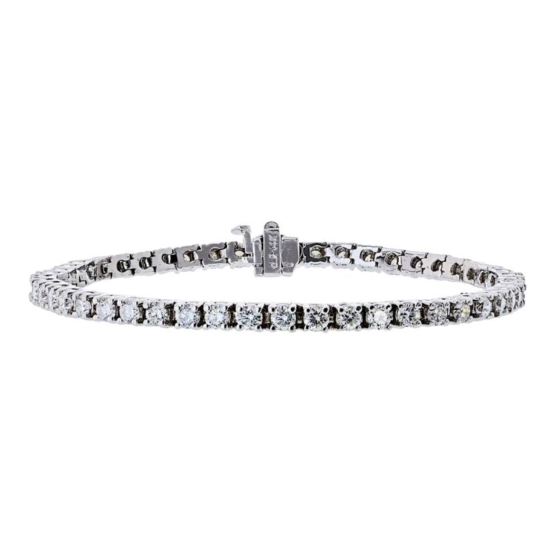 14K White Gold 4 98cttw Round Brilliant Cut Tennis Bracelet