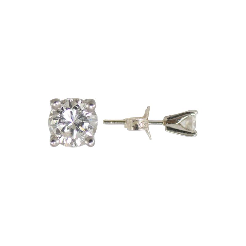 14K White Gold Diamond Stud Earrings 0 66tdw