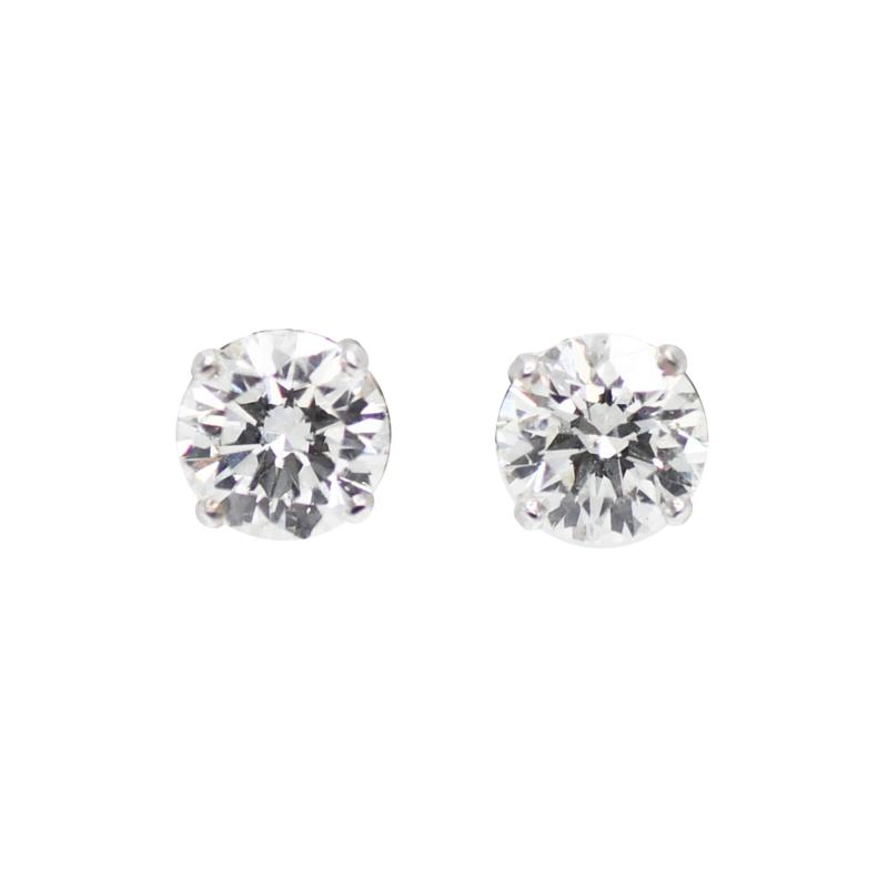 14K White Gold Diamond Studs 90tdw 1g
