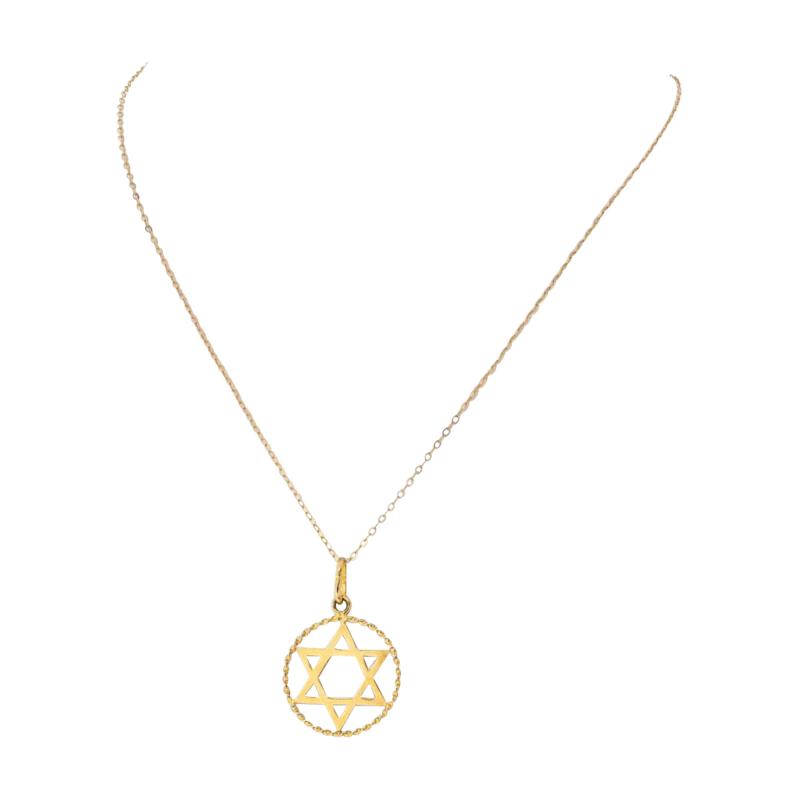 14K YELLOW GOLD STAR OF DAVID PENDANT