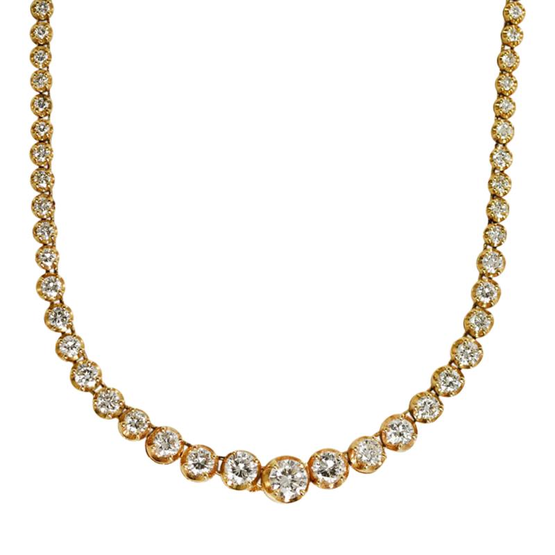 14K Yellow Gold Diamond Necklace 6 90tdw 22 1g