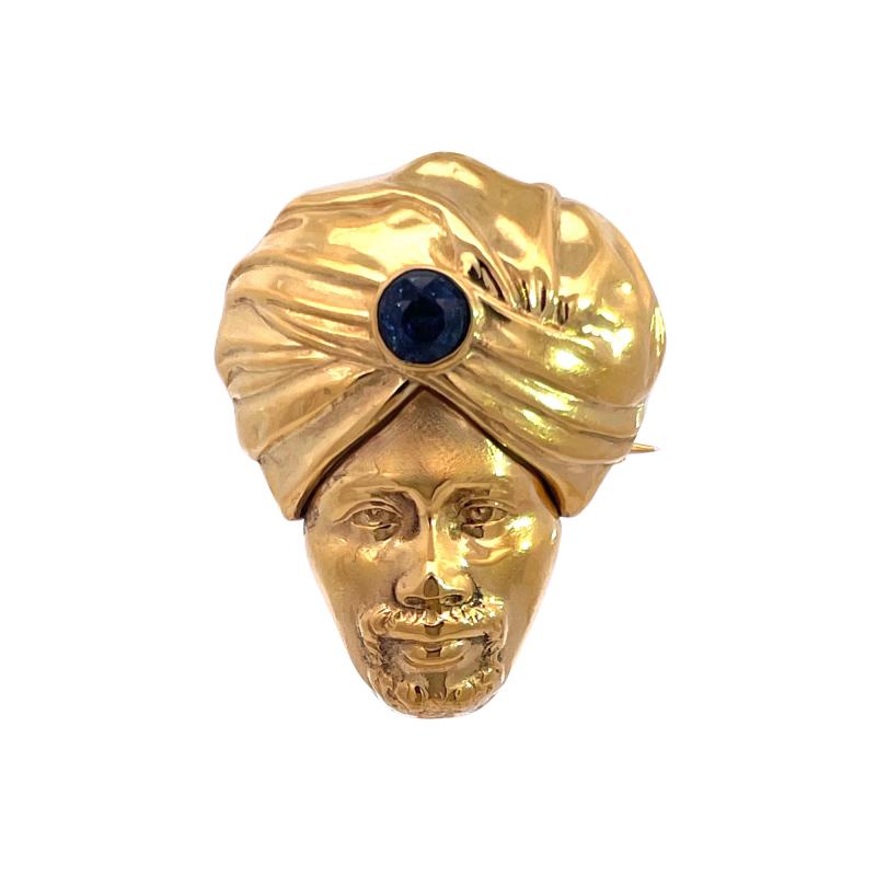 14K Yellow Gold Genie with Sapphire Studded Turban