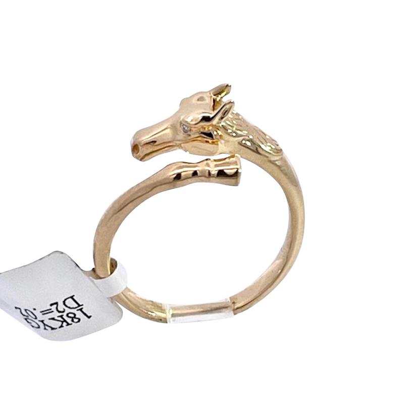 14K Yellow Gold Horse Ring Doves by Doron Paloma