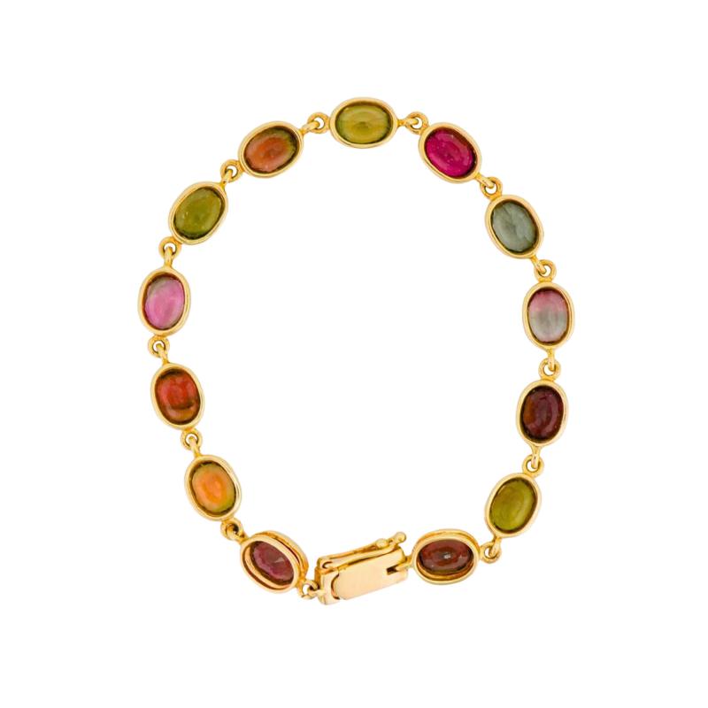 14K Yellow Gold Multi Gemstone Bracelet
