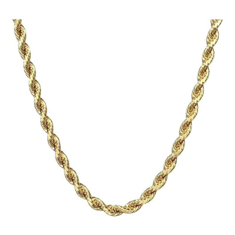 14k Solid Yellow Gold Rope Chain 3mm Unisex 