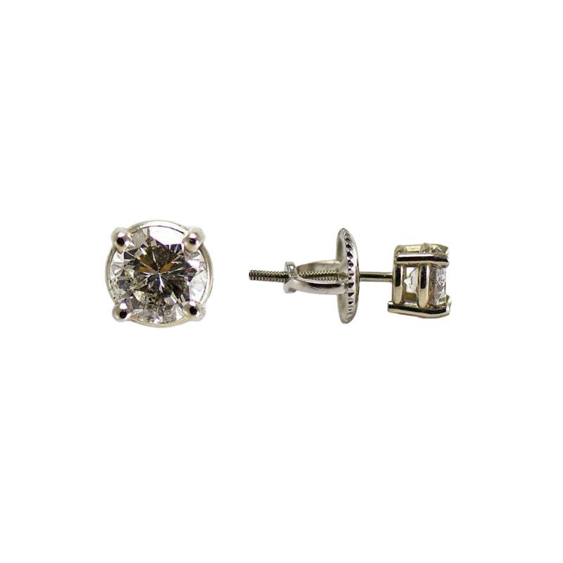 14k White Gold Diamond Stud Earrings 0 65ct