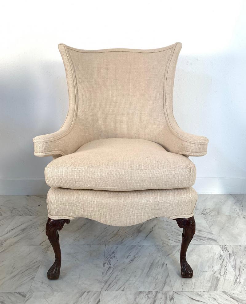 Pair of Queen Anne Style Wingback Chairs