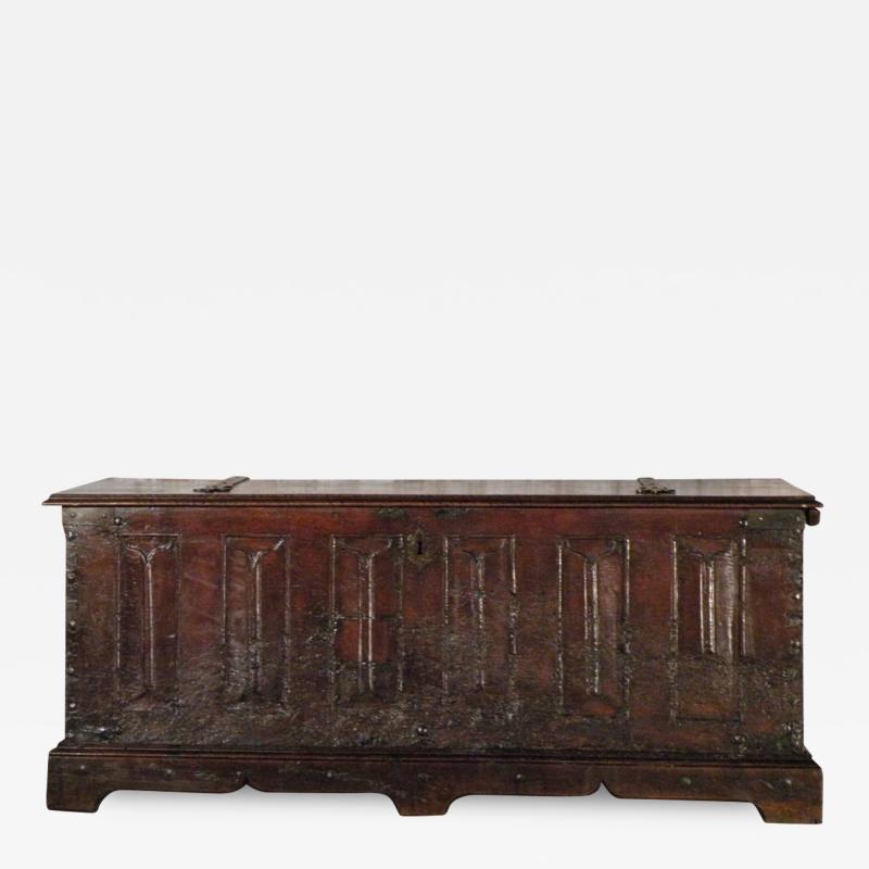 15th century French Medieval Walnut Bookfold Coffer