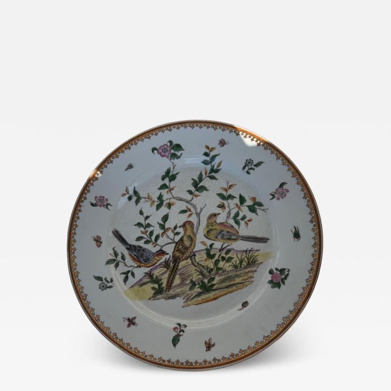 16 5 D Chinese Gold Trim Charger with Bird Scene
