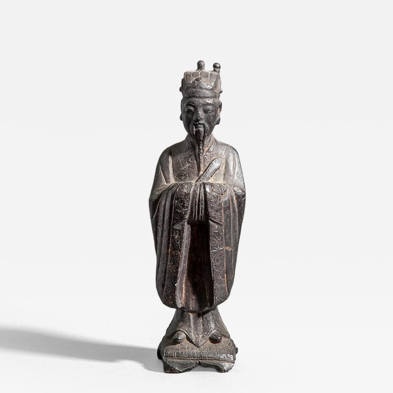 16th Century Chinese Standing Bronze Figure of a Nobleman