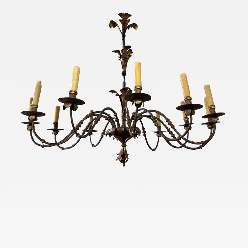 16th Century Italian Wrought Iron Chandelier