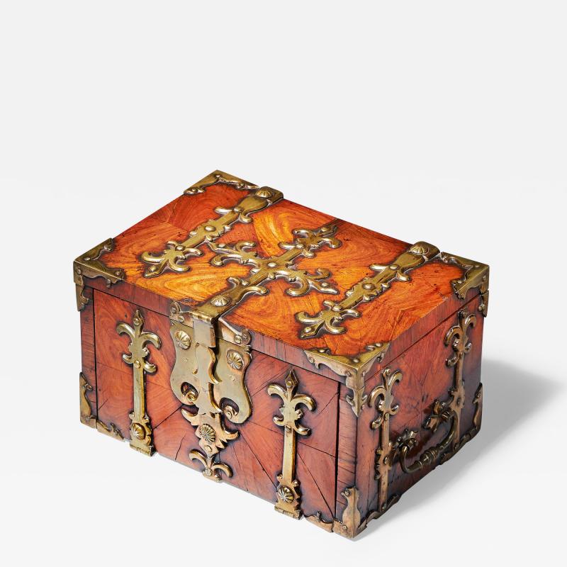 17th Century Diminutive William and Mary Kingwood Strongbox or Coffre Fort