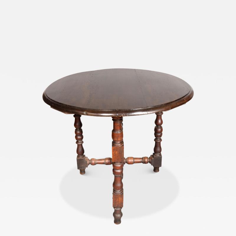 17th Century Italian Baroque Walnut Folding Table