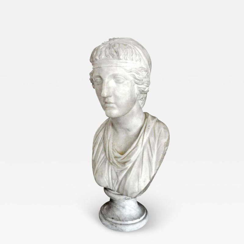 17th Century Italian Carrara Marble Bust of Classical Roman