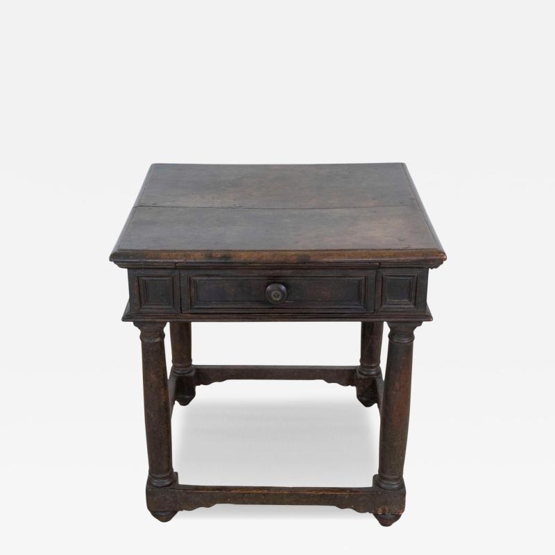 17th Century Italian walnut square side table