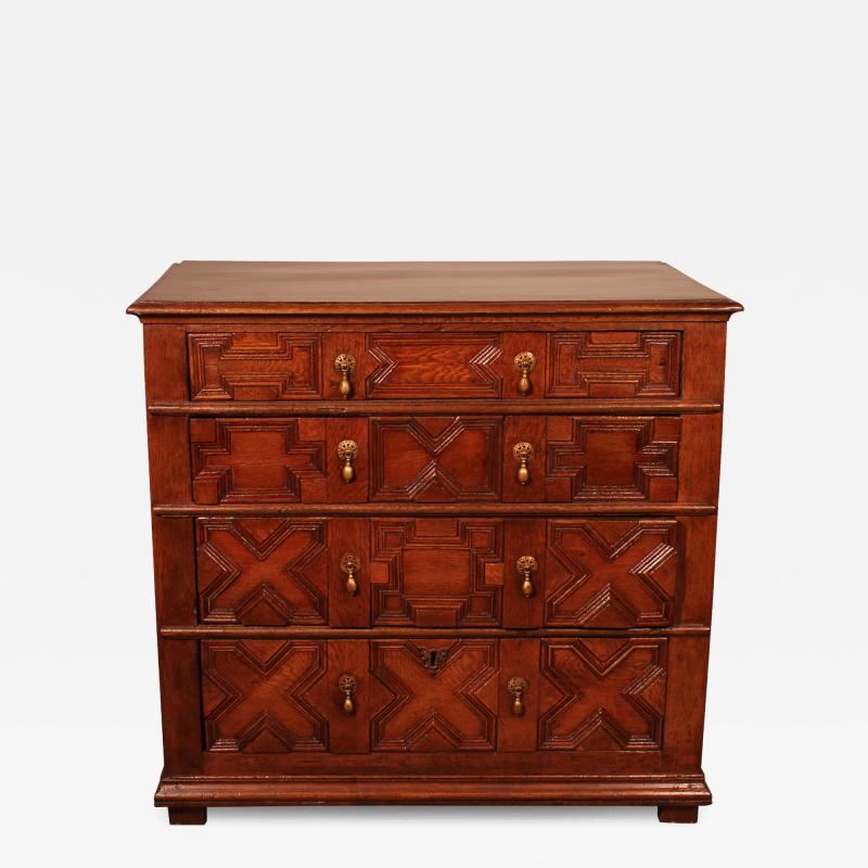 17th Century Jacobean Oak Chest Of Drawers