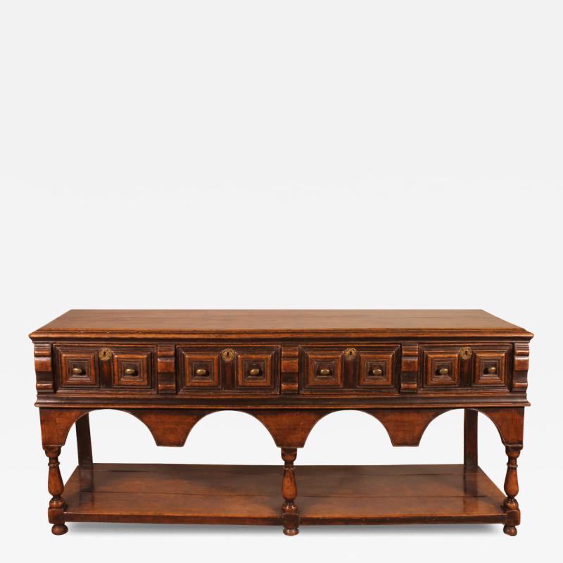 17th Century Jacobean Period English Oak Console Or Dresser Base