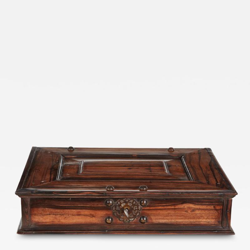 17th c Dutch Colonial Macassar Ebony Document Box
