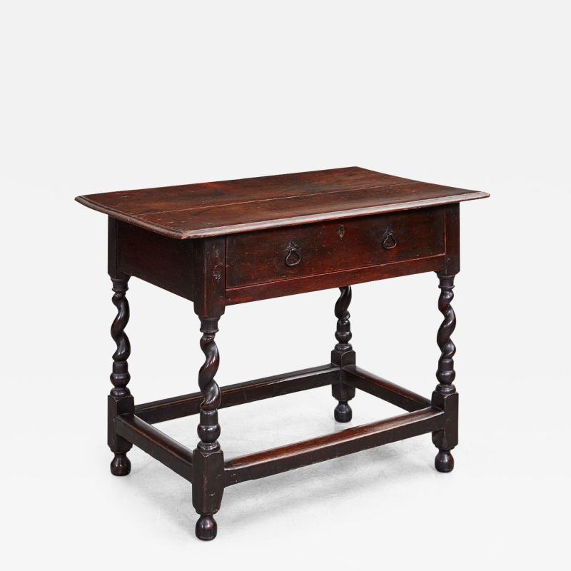17th c English Corkscrew Leg Table