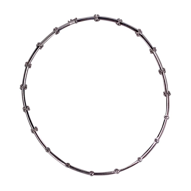 18 Karat White Gold Necklace with 1 Karat Diamonds 16 19 Grams Total Weight