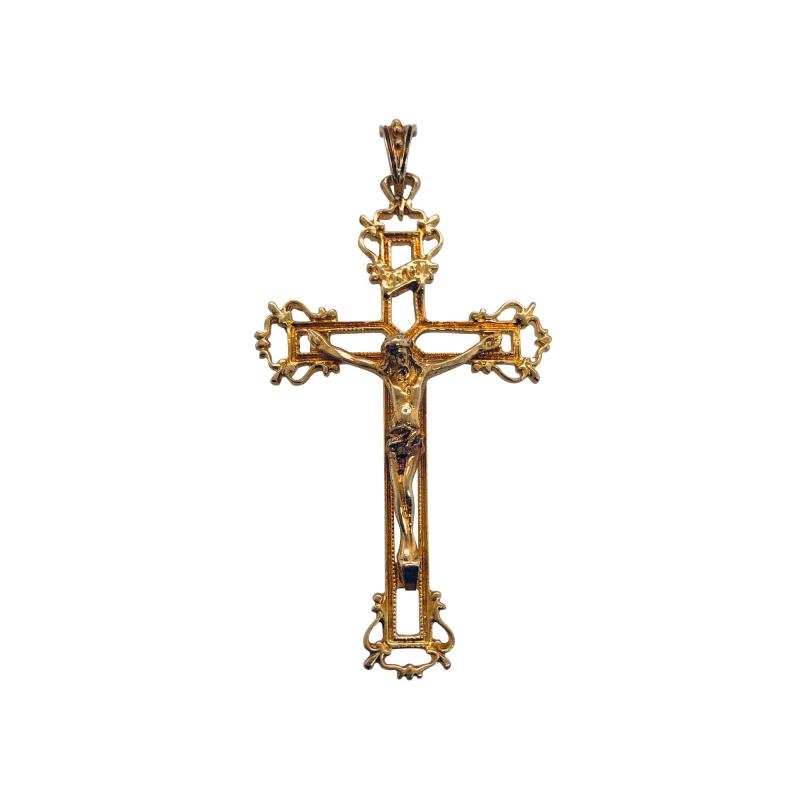 18 Karat Yellow Gold Cross Religious Pendant