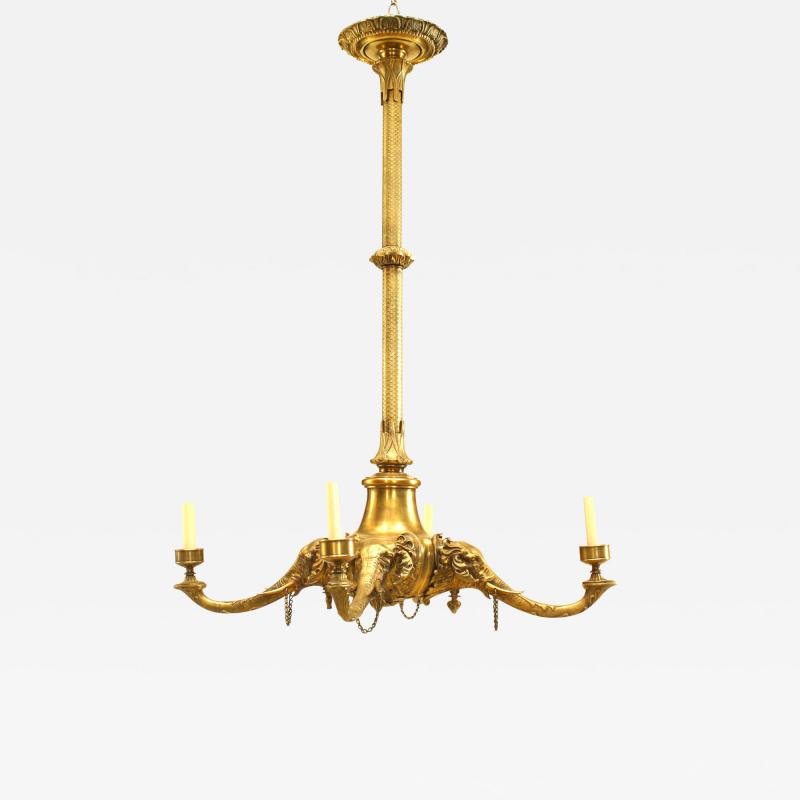 1840 English Regency Style Bronze Chandelier