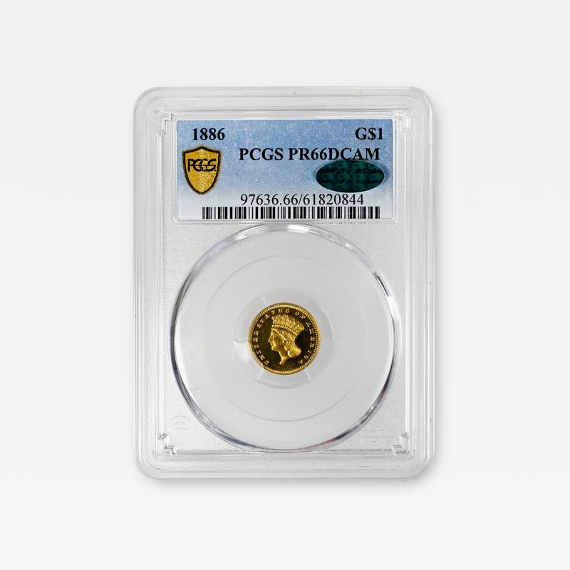 1886 G 1 Gold Dollar PCGS PR66DCAM CAC