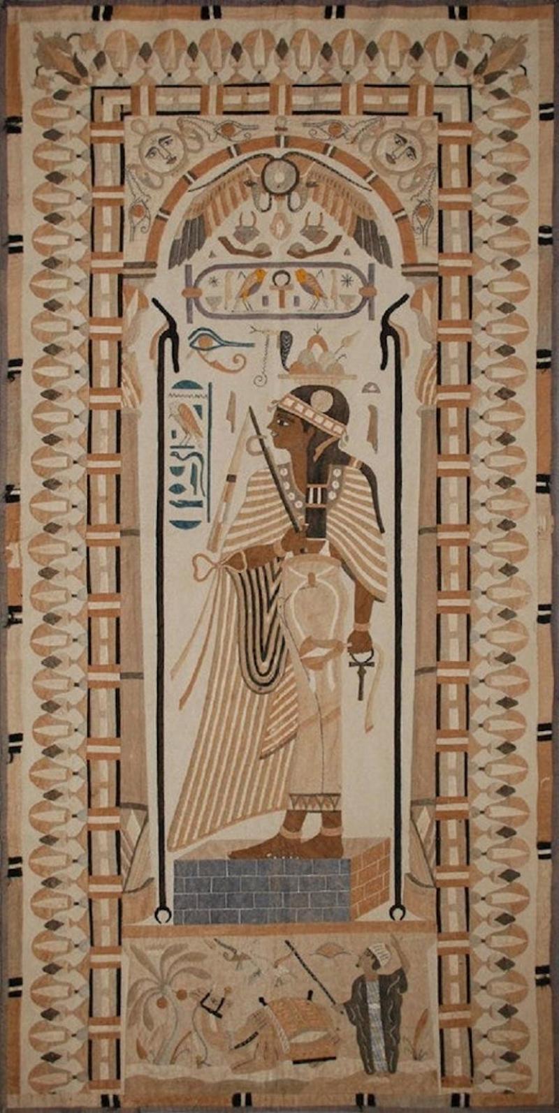 1890s Antique Egyptian Cotton Applique Tapestry