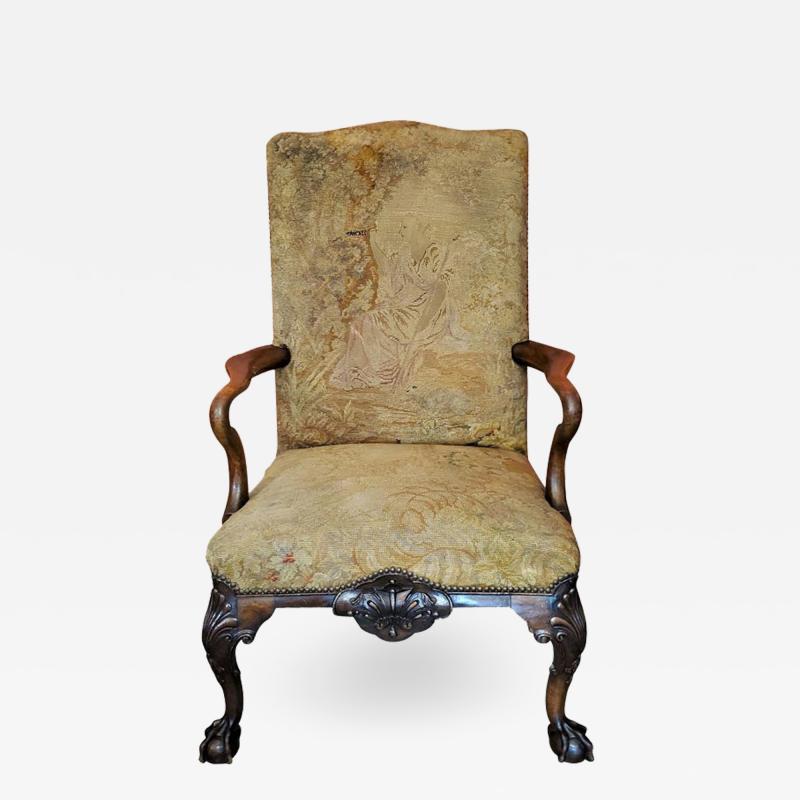 18C English Chippendale Shepherds Crook Armchair