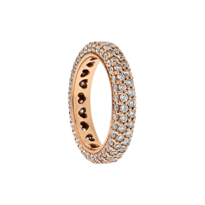 18K ROSE GOLD 4 00CTTW ROUND CUT DIAMOND ETERNITY RING