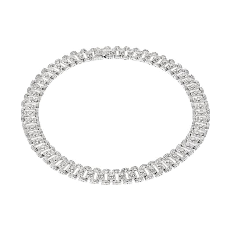 18K WHITE GOLD 20 CARAT DIAMOND COLLAR NECKLACE