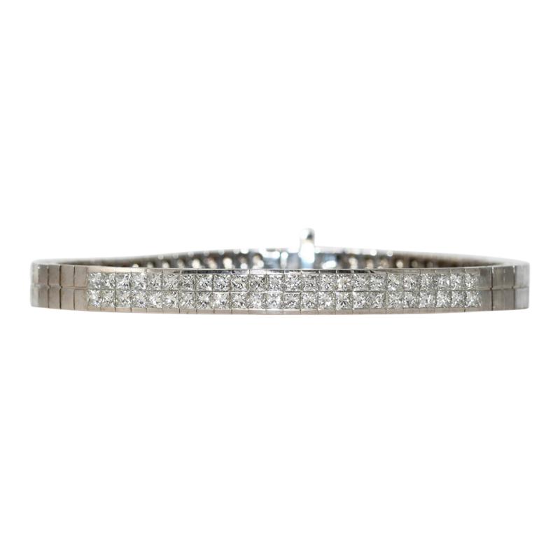 18K White Gold Diamond Bracelet 3 05TDW 45 8gr
