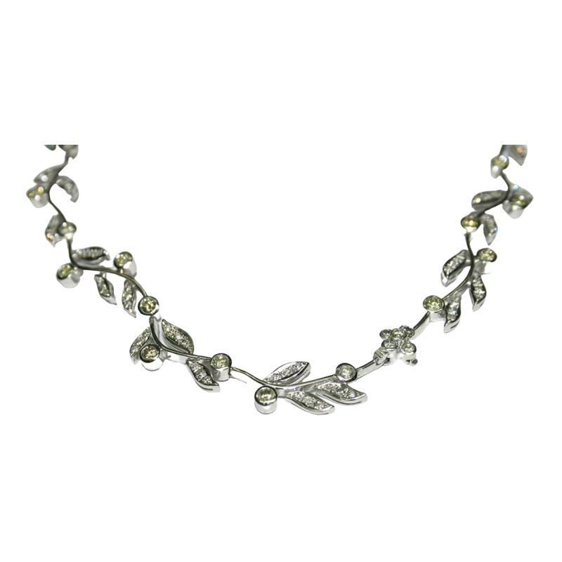 18K White Gold Diamond Necklace 6 50ct 44 50 grams