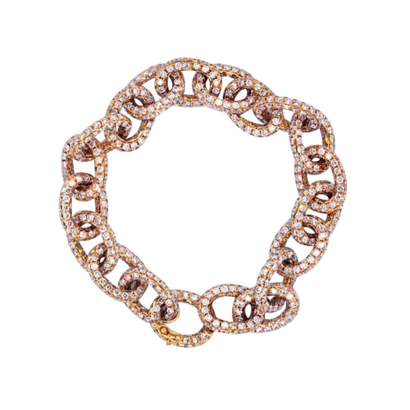 18K YELLOW GOLD 34 50CTTW DIAMOND LINK BRACELET