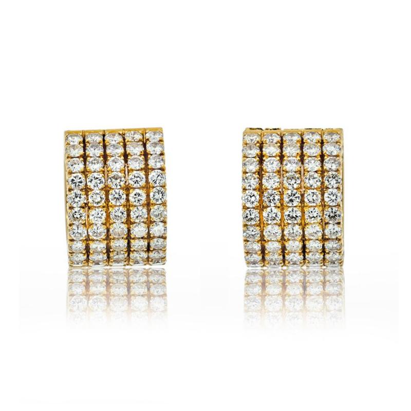 18K YELLOW GOLD 5 00 CARAT DIAMOND HUGGIE EARRINGS