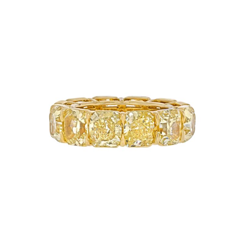 18K YELLOW GOLD RADIANT CUT FANCY YELLOW DIAMOND ETERNITY BAND