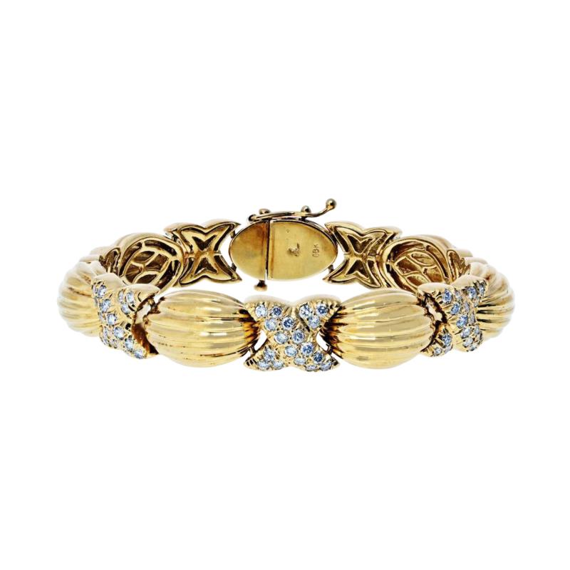 18K Yellow Gold 1 60cttw Estate Bracelet