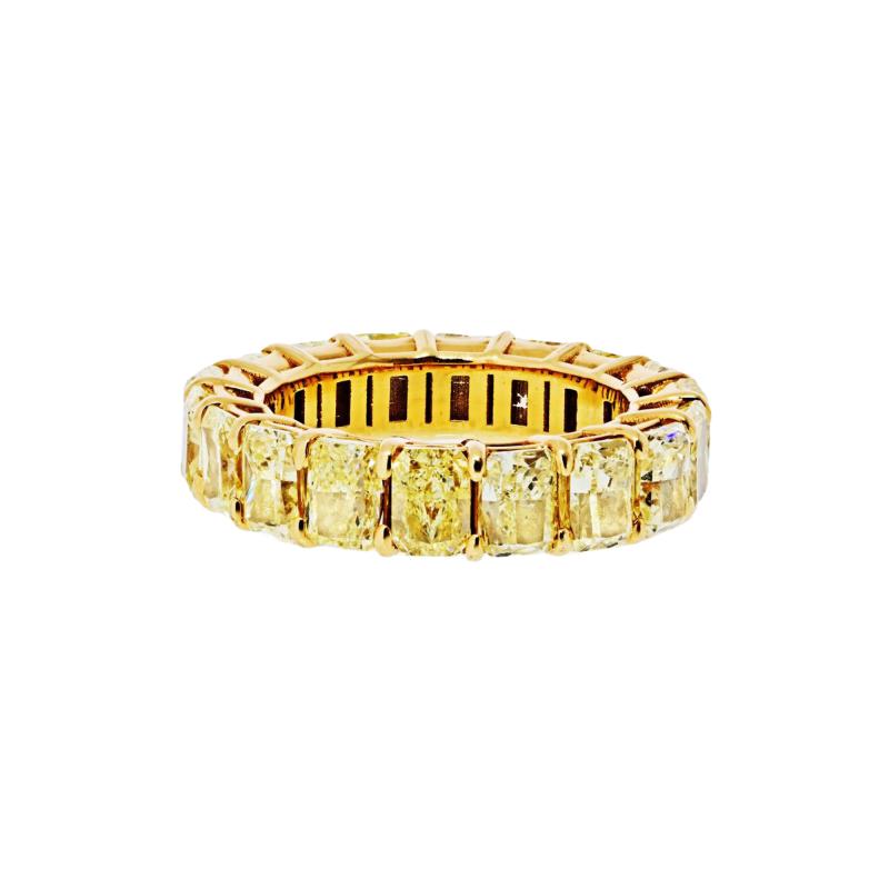 18K Yellow Gold 10 00cttw Fancy Yellow Radiant Cut Wedding Band