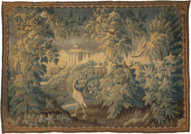 18TH CENTURY AUBUSSON VERDURE TAPESTRY