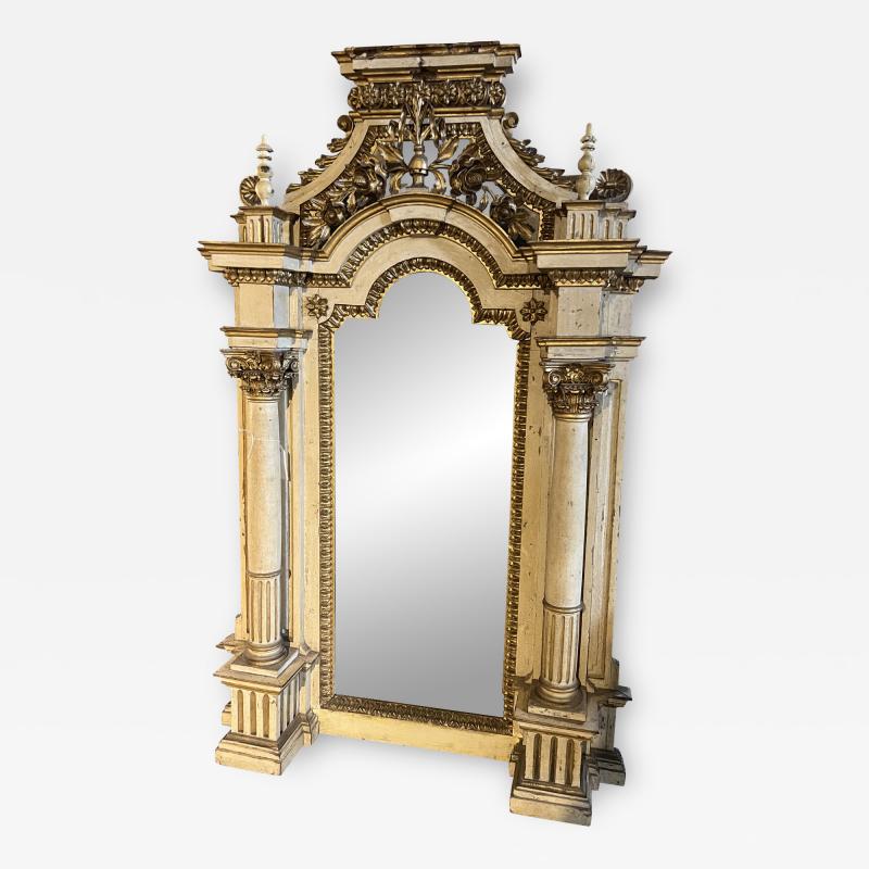 18TH CENTURY FRENCH LOUIS XVI PERIOD ALTAR FRAME MIRROR