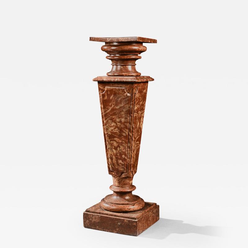 18TH CENTURY ITALIAN WALNUT MARBLEISED PEDESTAL