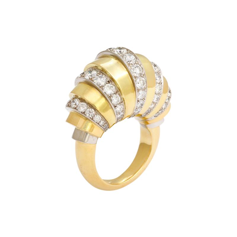 18k Gold Diamond Ring French Made