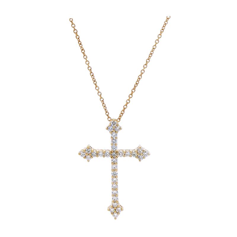 18kt Yellow Gold Diamond Cross