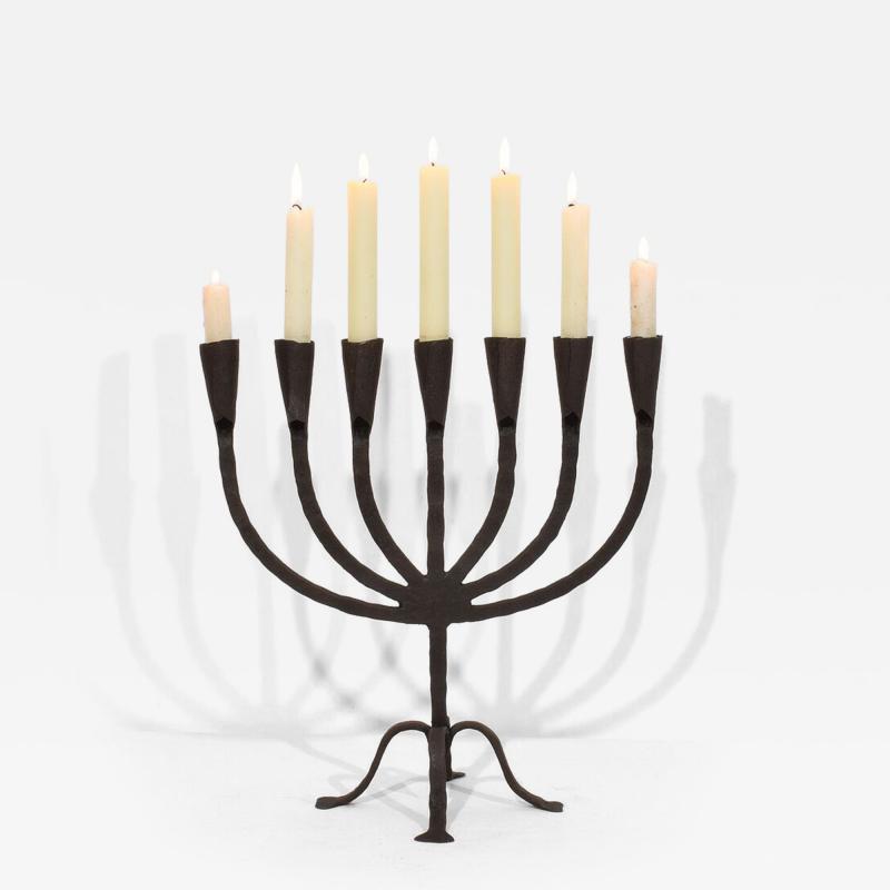 18th 19th Century Hand Forged Iron Candleholder