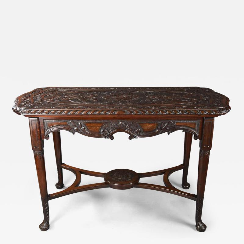 18th 19thc finely carved mahogany centre table