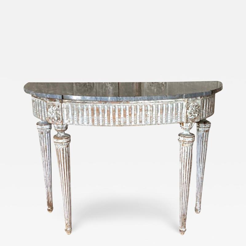 18th C Louis XVI Demilune Console Table